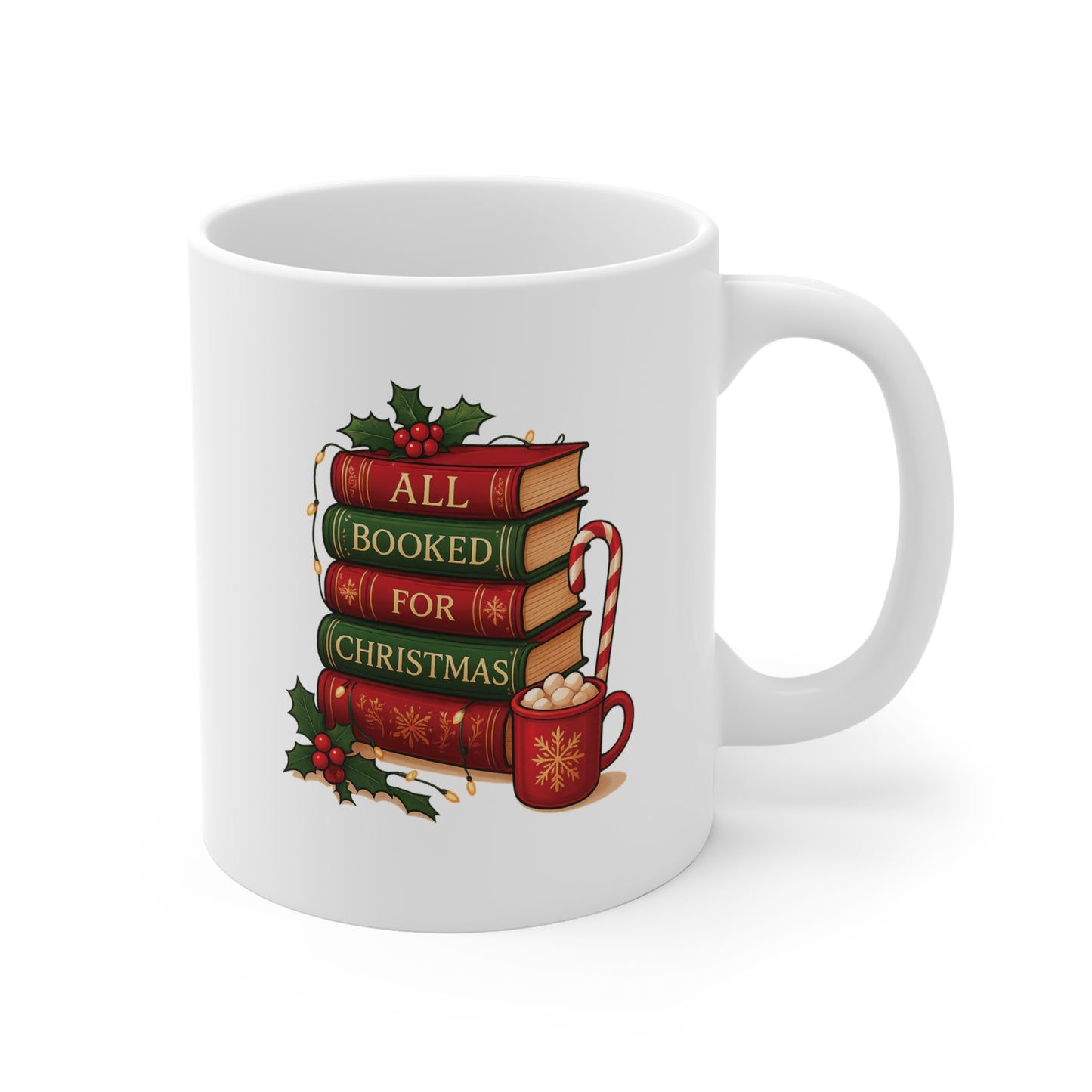 All Booked for Christmas mug