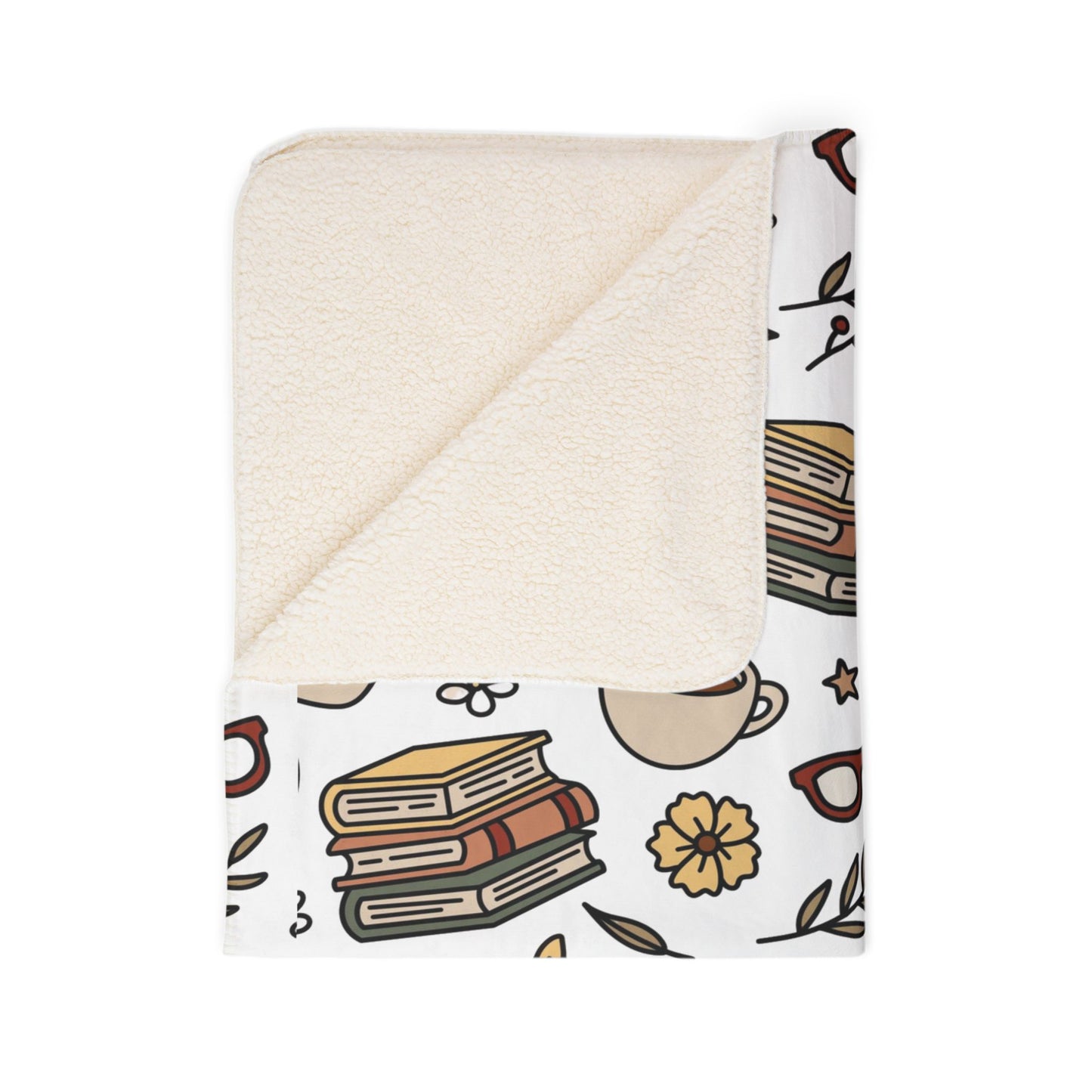 Bookish and Coffee Fleece Sherpa Blanket