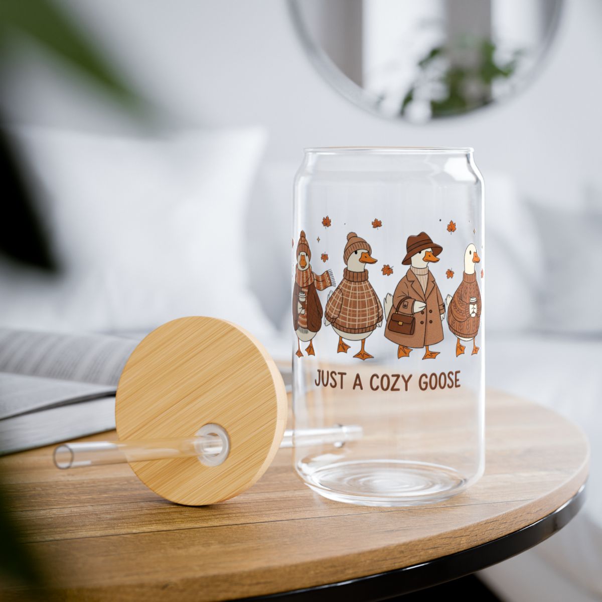 Cozy goose 16oz Sipper Glass