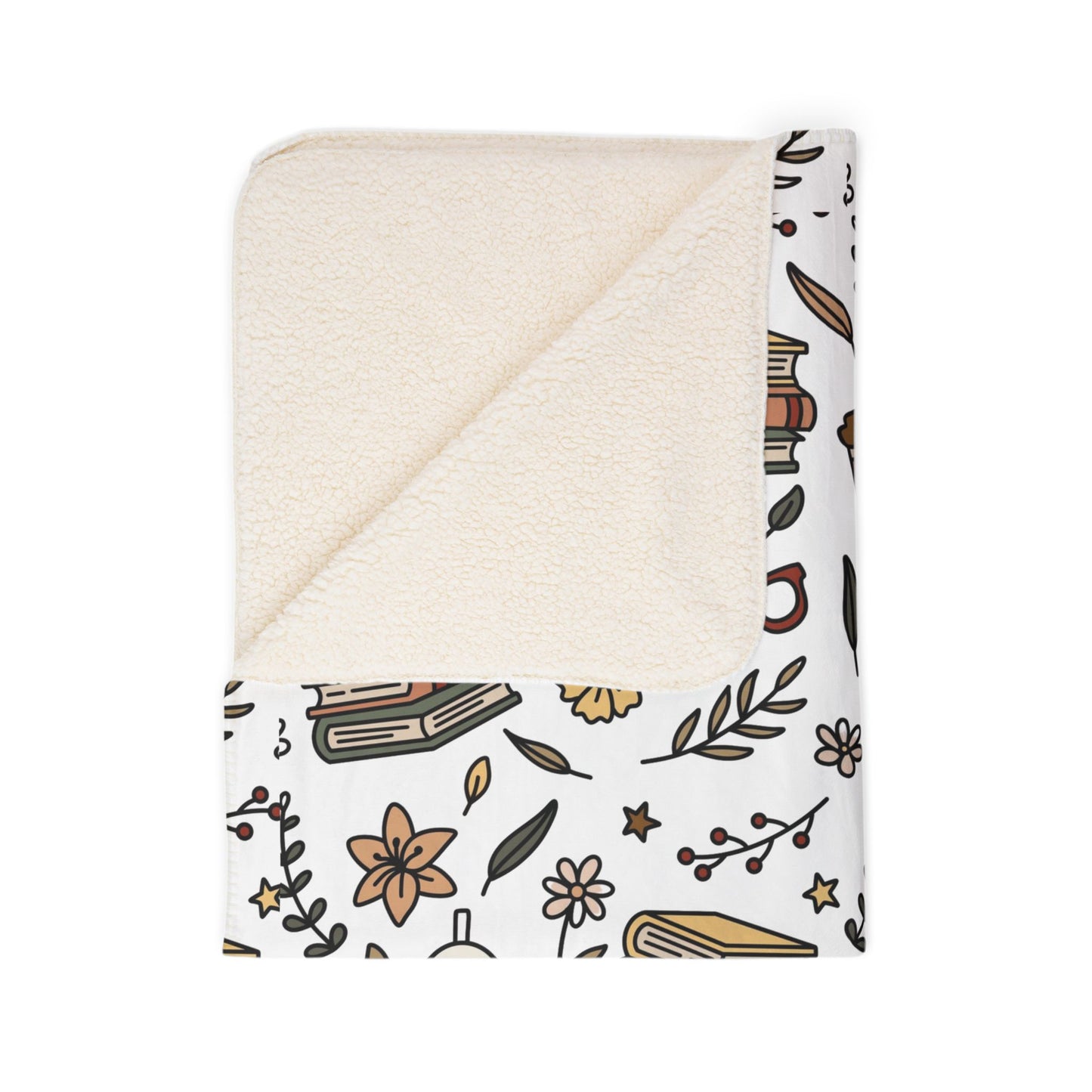 Bookish and Coffee Fleece Sherpa Blanket