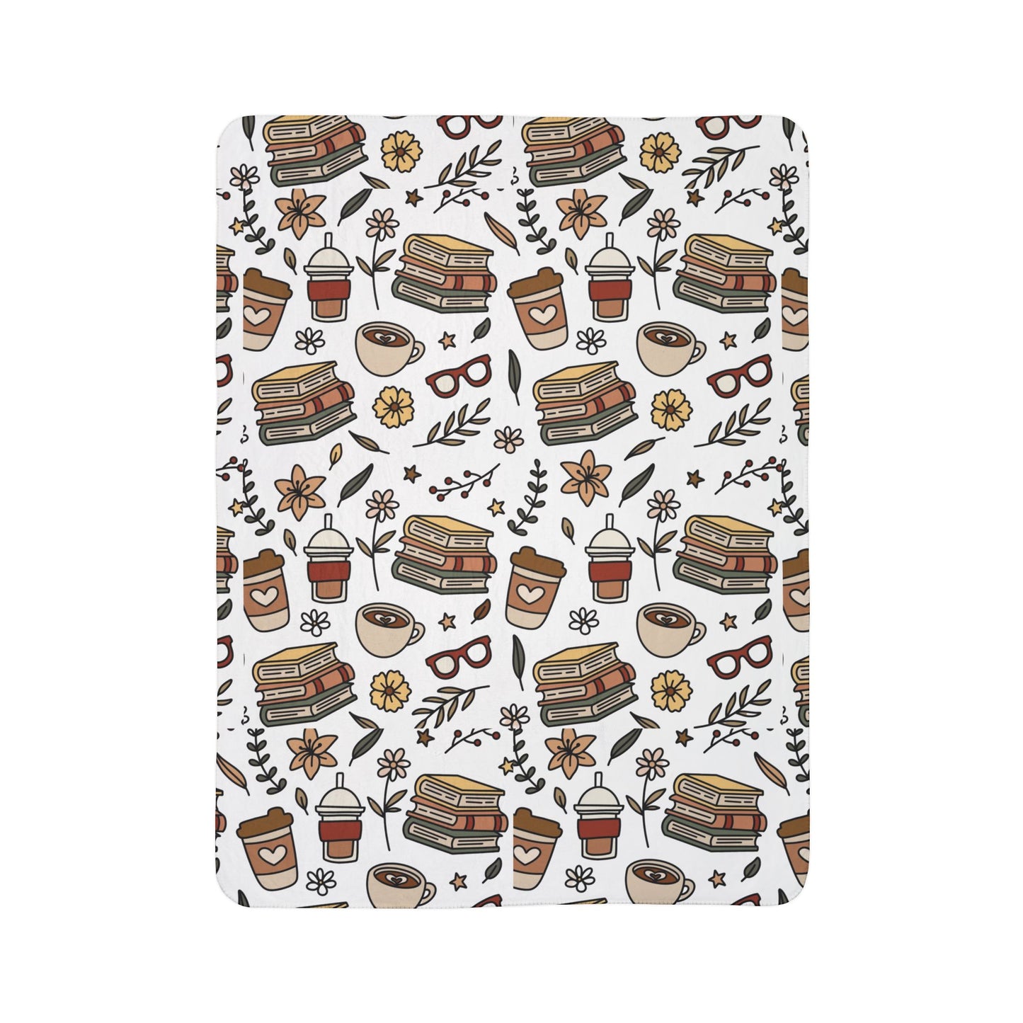 Bookish and Coffee Fleece Sherpa Blanket